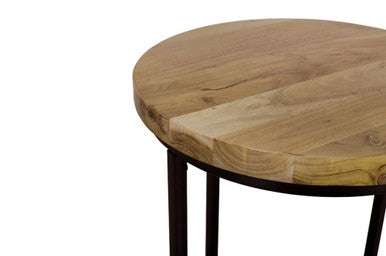 Amos Solid Wood Modern 20" Round End Table