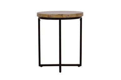 Amos Solid Wood Modern 20" Round End Table