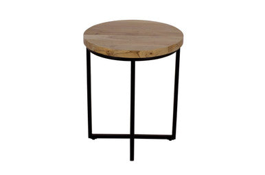 Amos Solid Wood Modern 20" Round End Table
