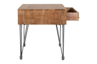 Country Side Solid Wood End Table with Apothecary Drawers