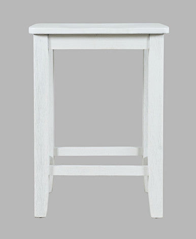 Tidal Dawn Coastal Wire-Brushed Acacia Backless Counter Barstool -Set of 2