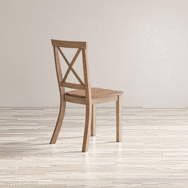 Tidal Dawn Wire-Brushed X-Back Acacia Dining Chair (Set of 2)