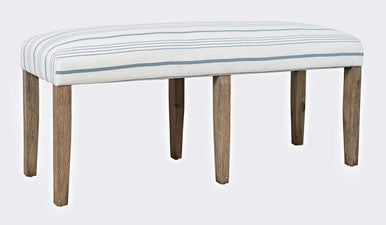 Tidal Dawn 46" Wire-Brushed Upholstered Dining Bench