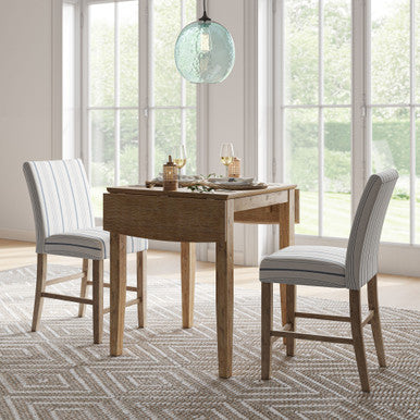 Tidal Dawn Wire-Brushed Counter Height Drop-Leaf Dining Table