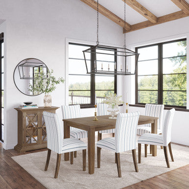 Tidal Dawn Wire-Brushed Acacia 66" Extendable Dining Table
