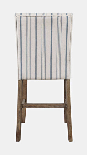 Tidal Dawn Coastal Wood Upholstered Parsons Barstool -Set of 2