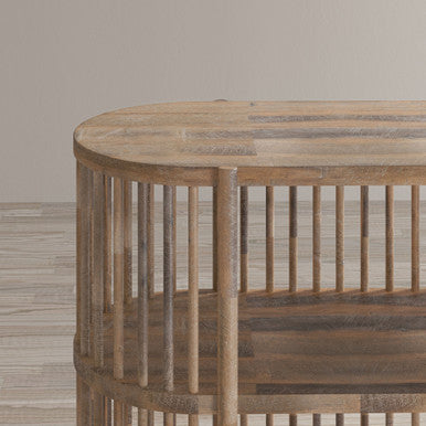 Frenzy Mid-Century Modern 54" Open Storage Accent Cabinet