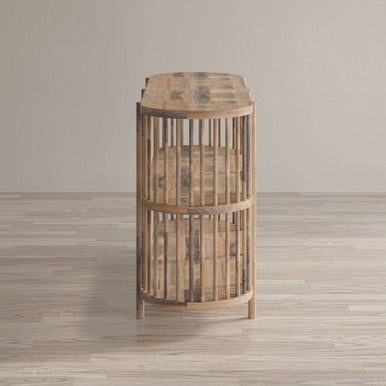 Frenzy Mid-Century Modern 54" Open Storage Accent Cabinet