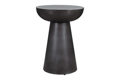 Marble and Iron 15" Round Pedestal Chair Side End Table