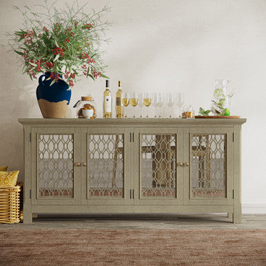 Bella 69" Luxury Mirrored Sideboard Storage Cabinet