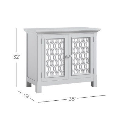 Bella 38" Luxury Mirrored Accent Storage Cabinet