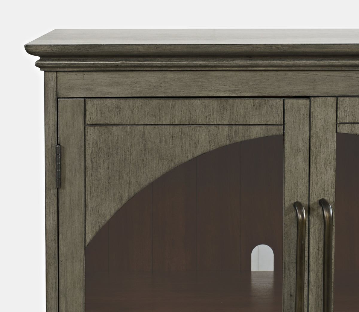 33-Inch Accent Storage Cabinet – Gothic Arch Glass Doors, Adjustable Shelf
