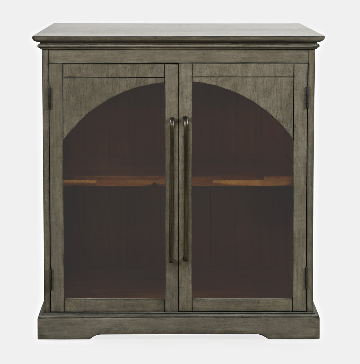 33-Inch Accent Storage Cabinet – Gothic Arch Glass Doors, Adjustable Shelf