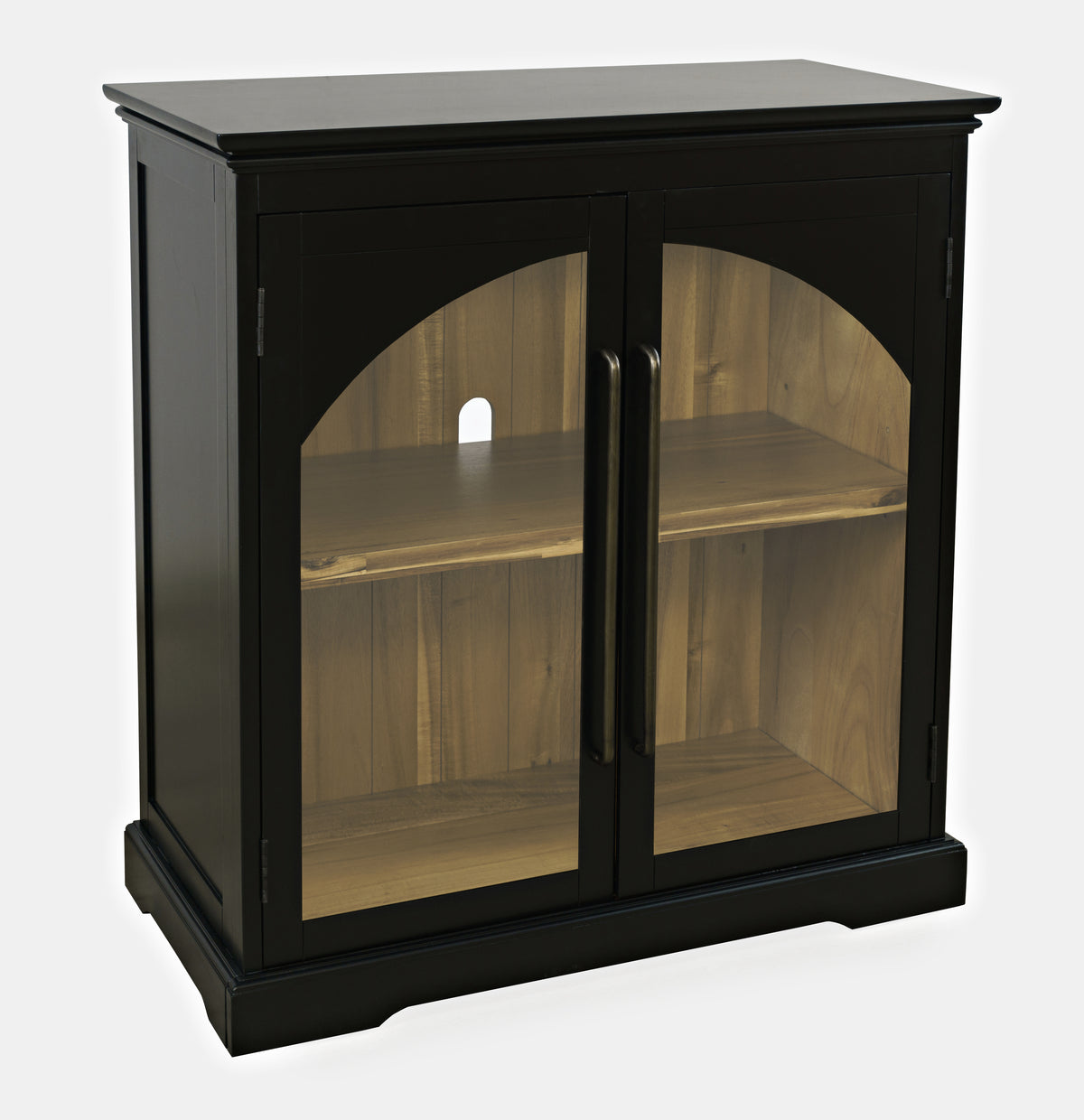 33-Inch Accent Storage Cabinet – Gothic Arch Glass Doors, Adjustable Shelf