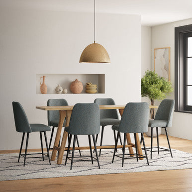 Macey Contemporary Upholstered Counter Barstool Set of 2