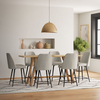 Macey Contemporary Upholstered Counter Barstool Set of 2