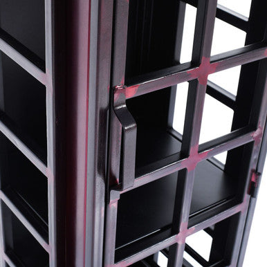 Glory Days Telly Vintage Telephone Booth Lounge Bar Cabinet Wine Rack