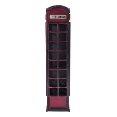 Glory Days Telly Vintage Telephone Booth Lounge Bar Cabinet Wine Rack