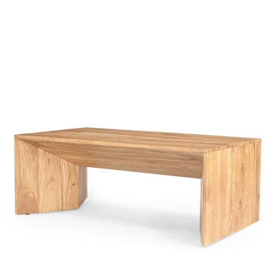 Lux Solid Wood 48" Modern Angled Coffee Table