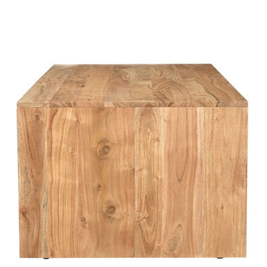 Lux Solid Wood 48" Modern Angled Coffee Table