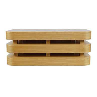 Rush Modern Floating Sculpture Coffee Table with Caster Wheels