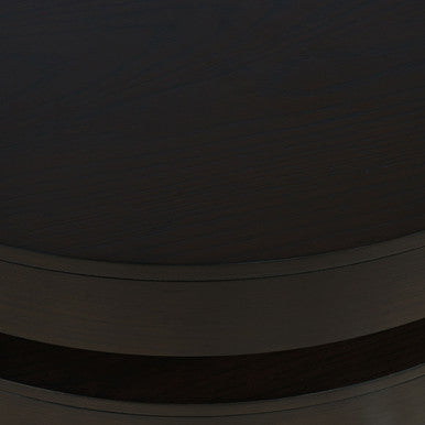 Rush Modern Round Layered Coffee Table with Caster Wheels