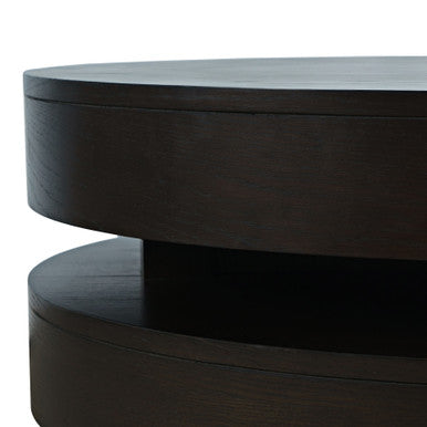 Rush Modern Round Layered Coffee Table with Caster Wheels