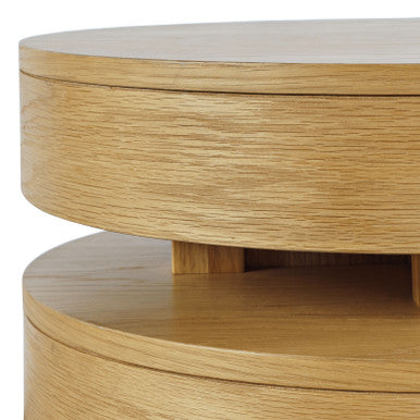 Rush Modern Floating Sculpture Layered Round End Table