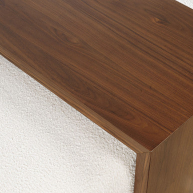 Hilltop 48" Ivory Boucle Sliding Ottoman with Coffee Table Top