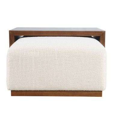 Hilltop 48" Ivory Boucle Sliding Ottoman with Coffee Table Top