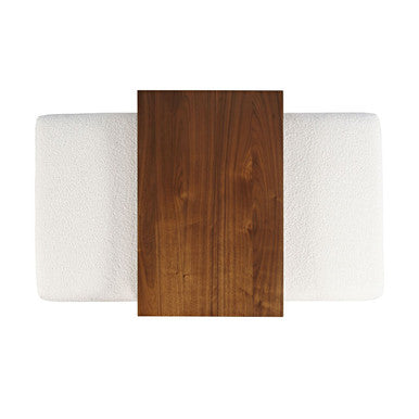 Hilltop 48" Ivory Boucle Sliding Ottoman with Coffee Table Top