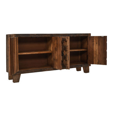 Colton 71" Solid Wood Four-Door Accent Sideboard Cabinet