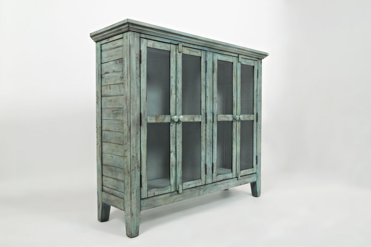 48" Coastal Charm Accent Cabinet - Acacia Wood with Four Doors