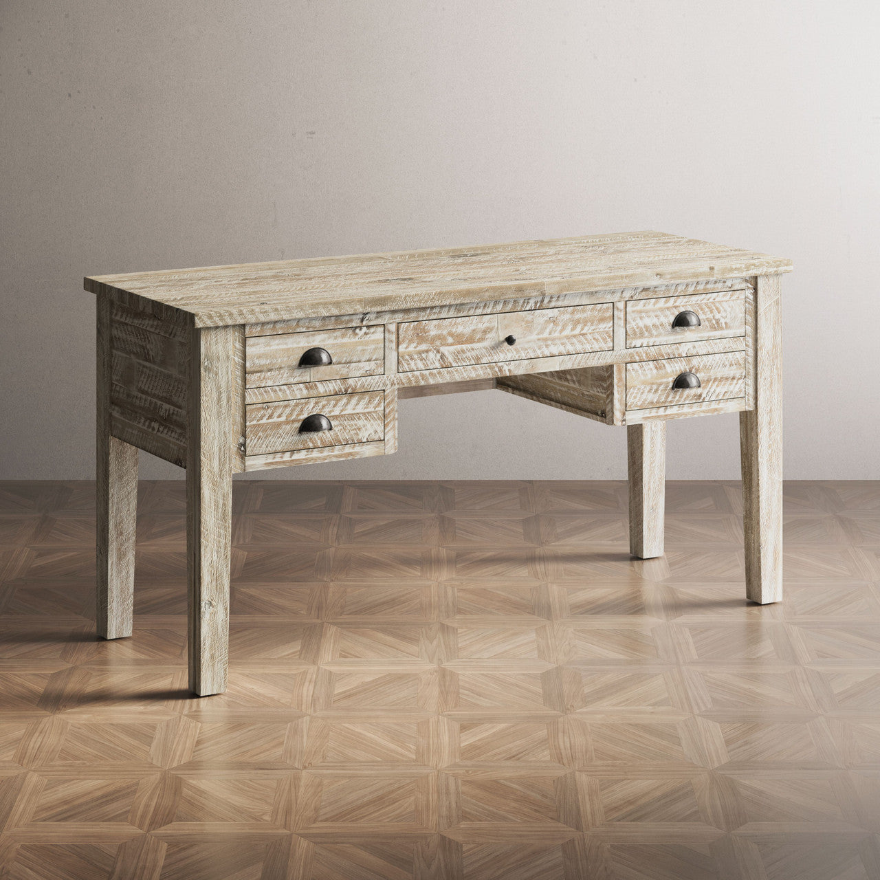 Artisan's Fusion Farmhouse Acacia 5-Drawer Desk