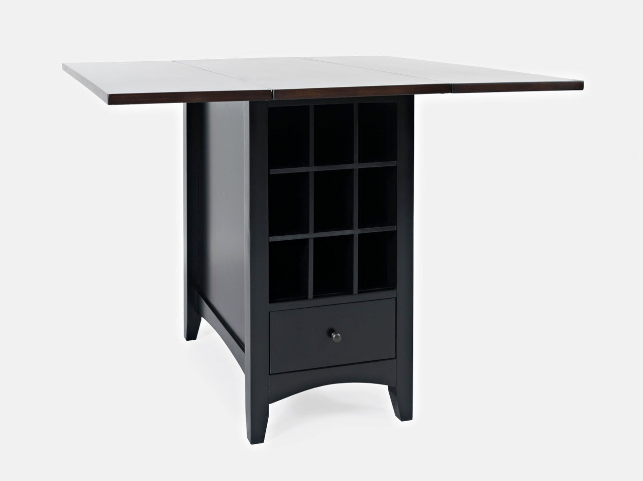 Cedar Cove Farmhouse Storage Counter Drop Leaf Dining Table