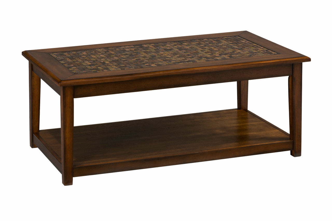 Ornate 48" Coffee Table with Mosaic Tile Inlay