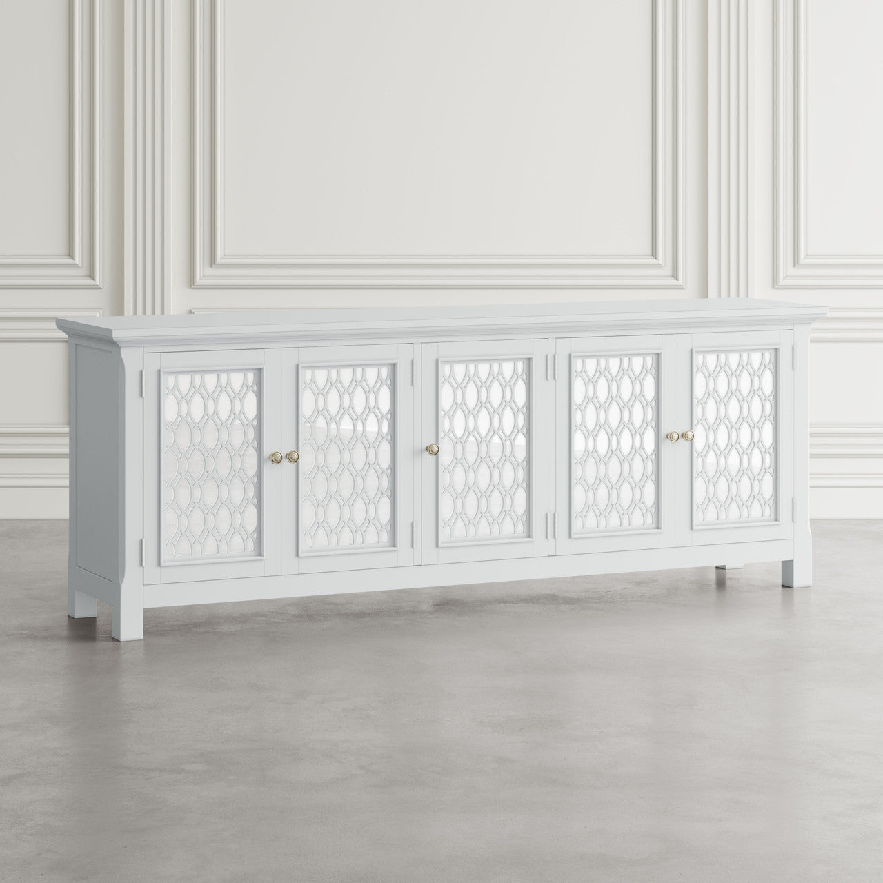 Bella 86" Luxury Mirrored Sideboard Storage Cabinet
