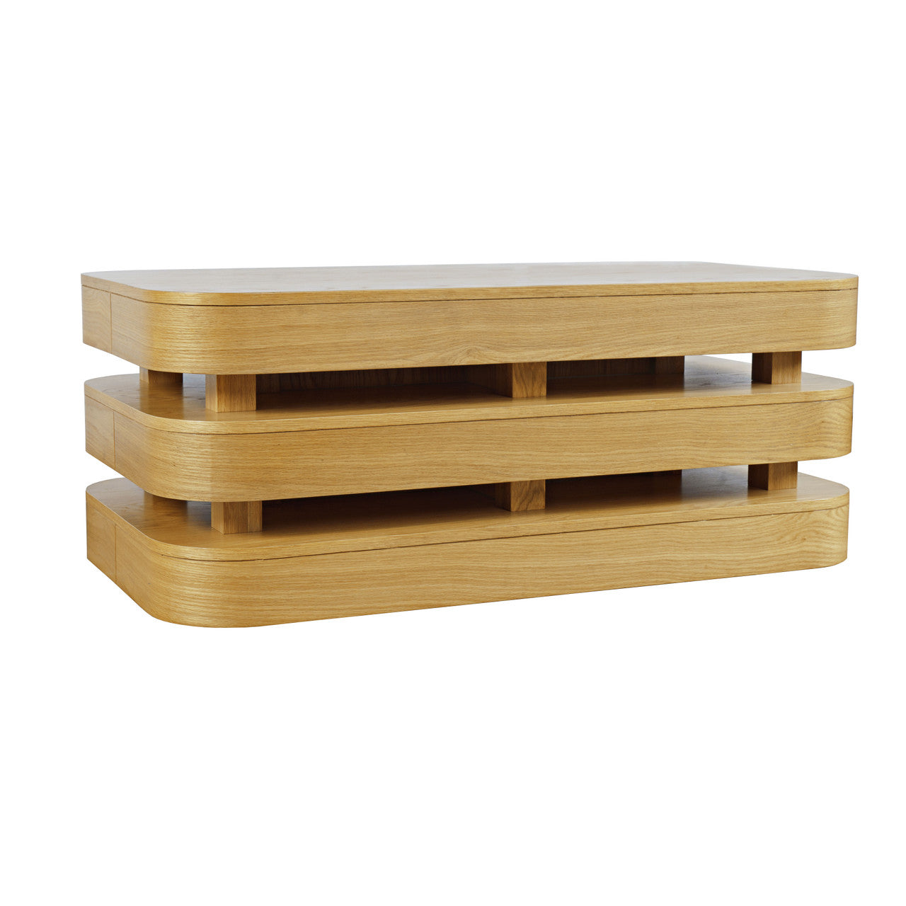 Rush Modern Floating Sculpture Coffee Table with Caster Wheels