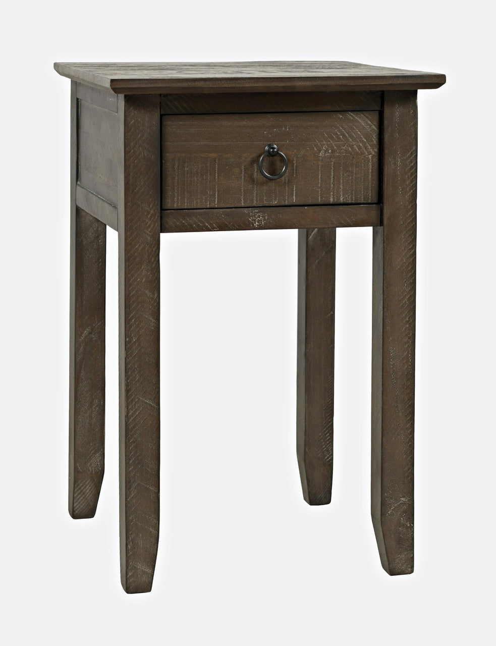 Jason Farmhouse Distressed Solid Wood End Table with Drawer