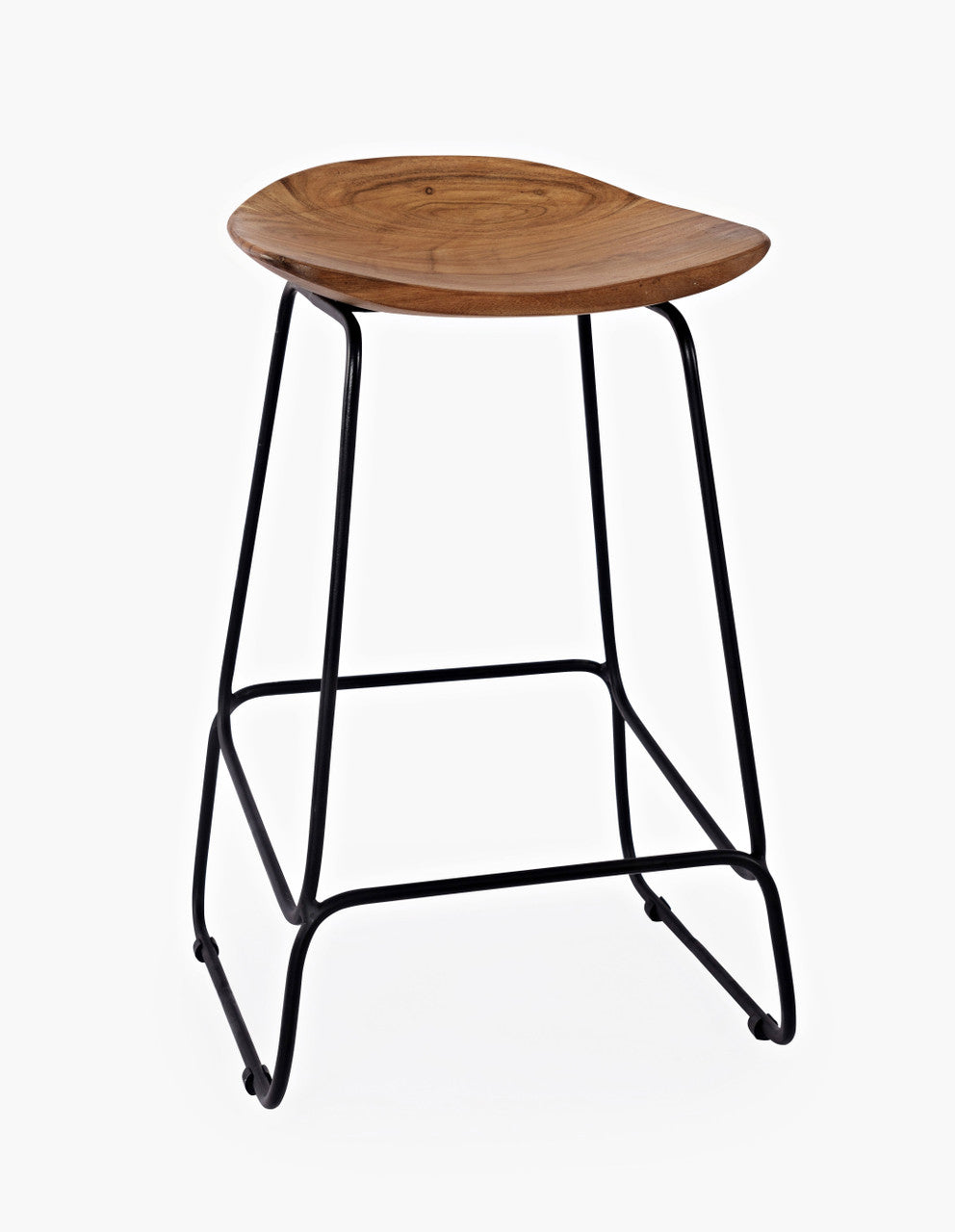 Nature's Edge Solid Acacia Counter Height Backless Stools - Set of 2
