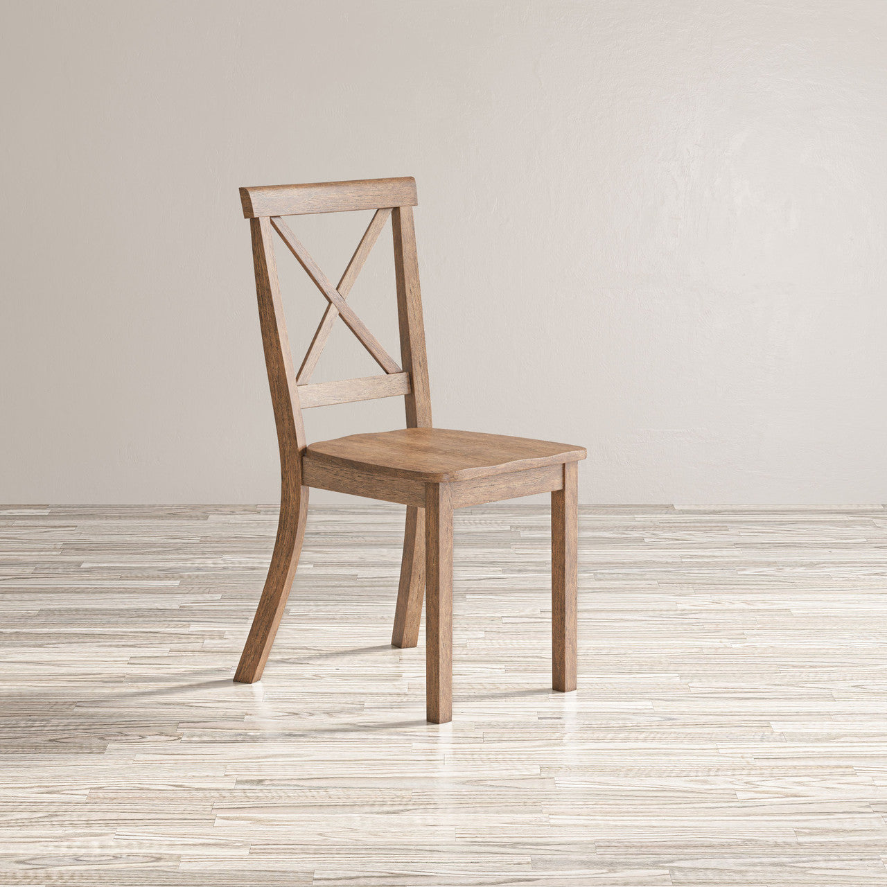 Tidal Dawn Wire-Brushed X-Back Acacia Dining Chair (Set of 2)
