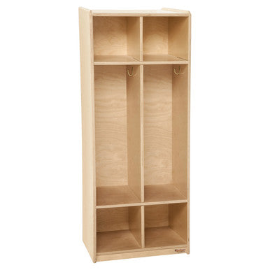 Wood Design 2 Section Coat Locker with Cubby Storage