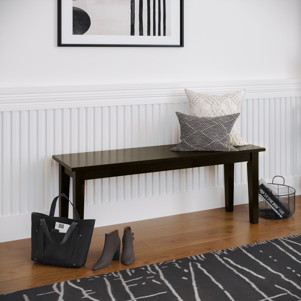 48" Solid Wood Dining & Entryway Bench