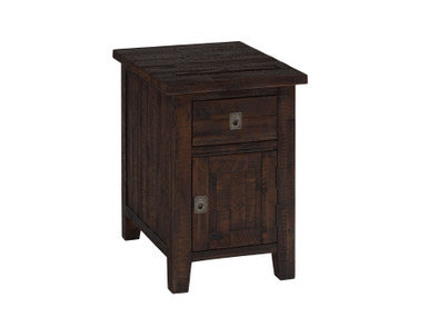 Lagoon Rustic Solid Acacia Chairside End Table with Storage