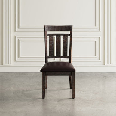 Lagoon Solid Wood Upholstered Slat-back Dining Chair, Set of 2