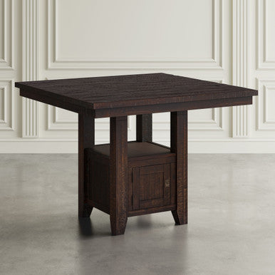 Lagoon Solid Wood 48" Square Pub Table with Storage Base