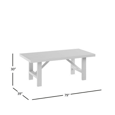 Lagoon 79" Distressed Rustic Solid Wood Trestle Dining Table