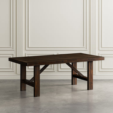 Lagoon 79" Distressed Rustic Solid Wood Trestle Dining Table