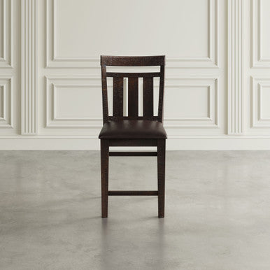 Lagoon Distressed Upholstered Slat-Back Barstools (Set of 2)