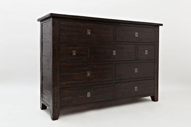 Lagoon Distressed Rustic Solid Acacia Nine-Drawer Dresser